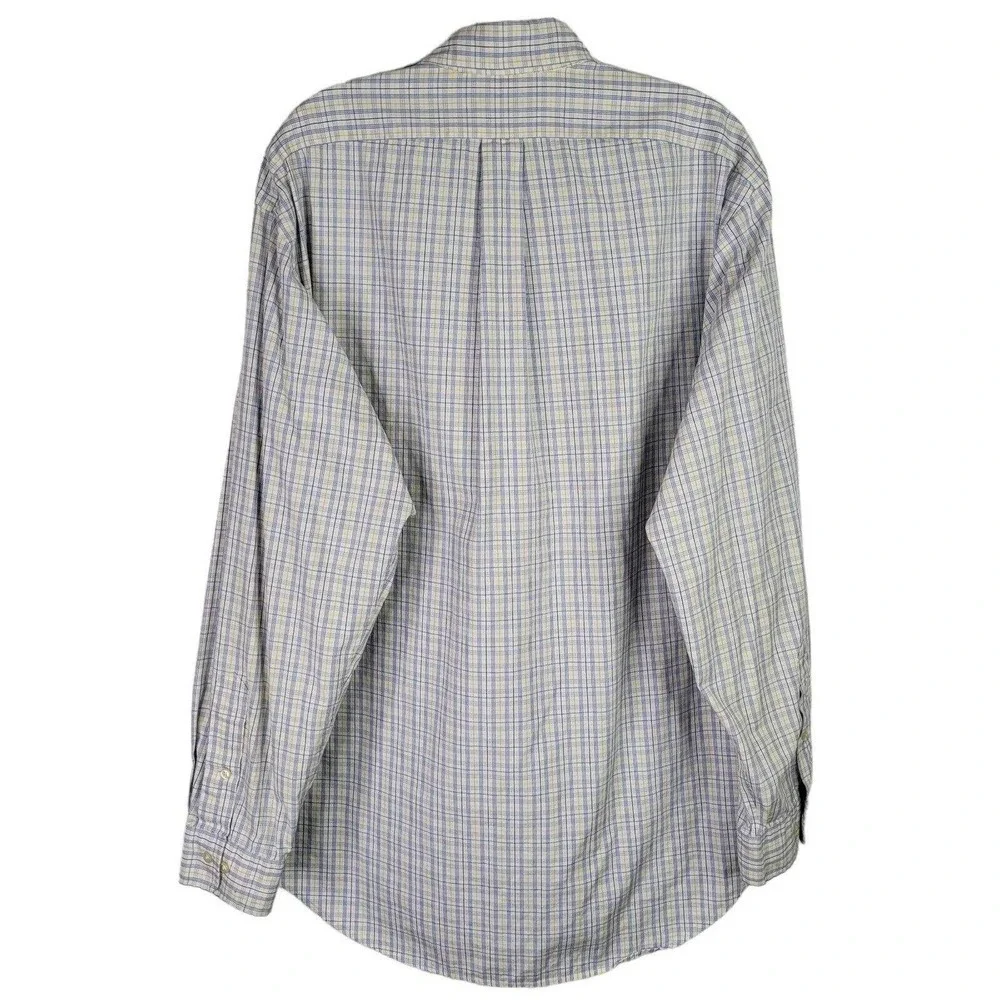 Polo Ralph Lauren Shirt Yarmouth Oxford Men's L 16 Plaid Yellow LS Button Down